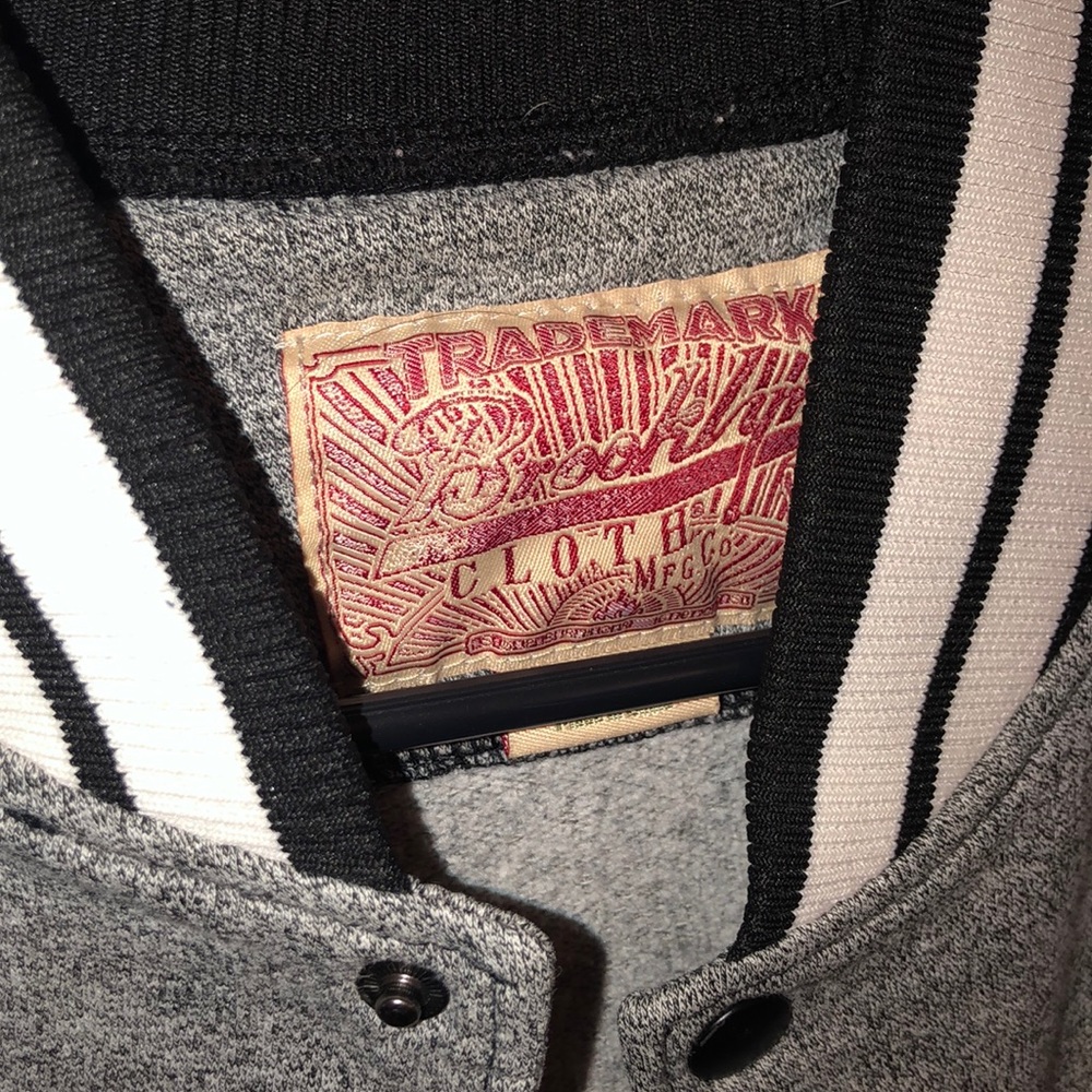 Varsity Striped Bomber Jacket/ Sweater - Picture 2 of 4